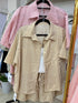 Summer Short Sleeves Strips Shirts With Short and Crop Camisoley